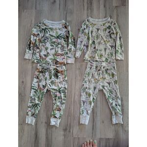 Hart + Land Pima Cotton Pajama Sets in Jungle & Herb Print, 2T (V7)